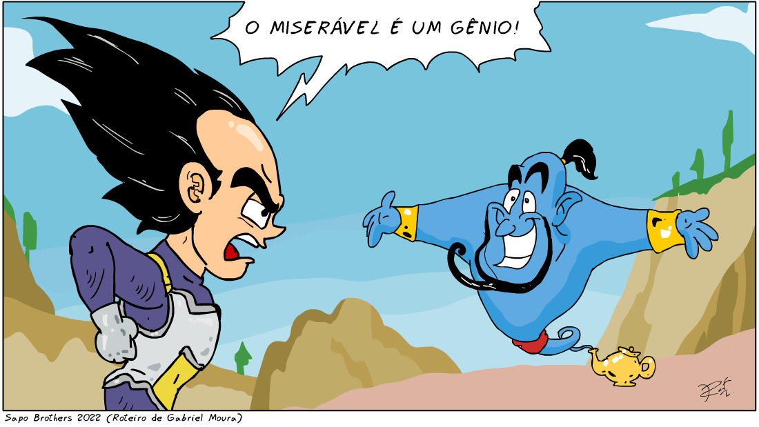 gnio, miservel, vegeta, goku, dragon ball, aladin, diverso, tiras, humor, games, jogos, animao, anima, quadrinhos, infantil, minja, jones