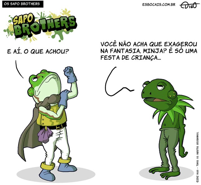 Digo Freitas, Esboais, Sapo Brothers, Rafael Dourado, quadrinhos, humor, tiras, tirinhas, cartoon