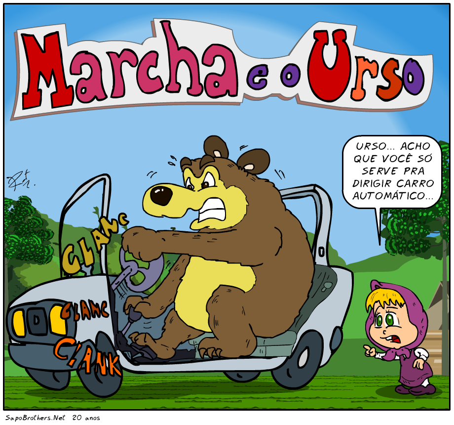 marcha e o urso, masha, urso, Sapo Brothers, diverso, tiras, humor, games, jogos, animao, anima, quadrinhos, infantil, minja, jones