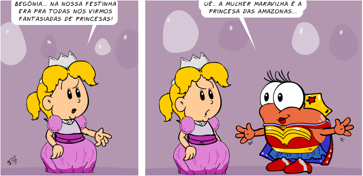 mulher maravilha, piada, tiras, humor, HQ, quadrinhos, infantil