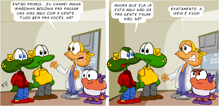 Sapo Brothers, Begnia, Begofredo, tiras, humor, HQ, quadrinhos, infantil