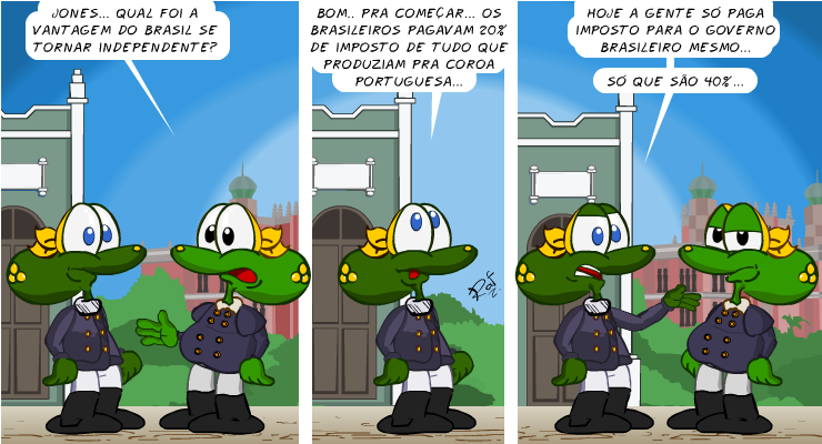 Brasil imperial, independncia, imposto, piada, tiras, humor, HQ, quadrinhos, infantil