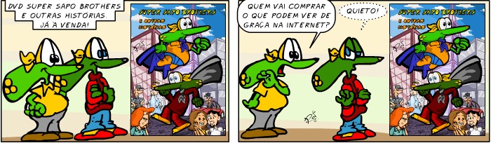 Sapo Brothers, diverso, tiras, humor, games, jogos, animao, anima, quadrinhos, infantil, minja, jones