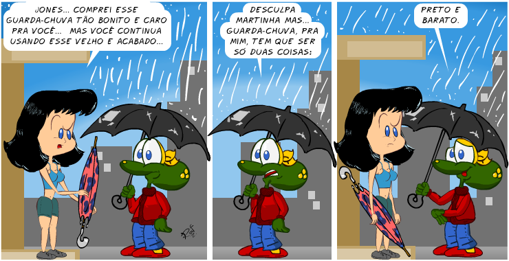 guarda-chuva, piada, tiras, humor, HQ, quadrinhos, infantil