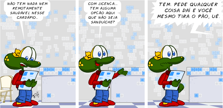 Sapo Brothers, lanchonete, tiras, humor, HQ, quadrinhos, infantil