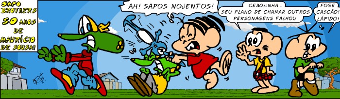 Maurcio de Sousa, Turma da Mnica, Maurcio 50 anos, Sapo Brothers, Rafael Dourado, quadrinhos, humor, tiras, tirinhas, cartoon