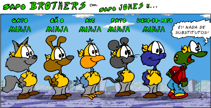 Sapo Brothers, diverso, tiras, humor,  animao, anima, quadrinhos, infantil, minja, jones