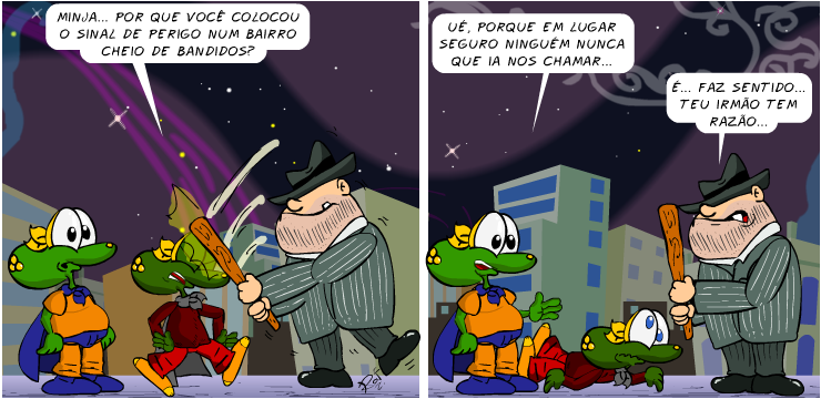 Sapo Brothers, tiras, humor, HQ, quadrinhos, infantil